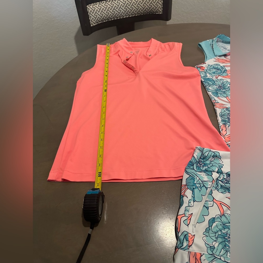 Tail Coral Pink Sleeveless Polo Tank Top